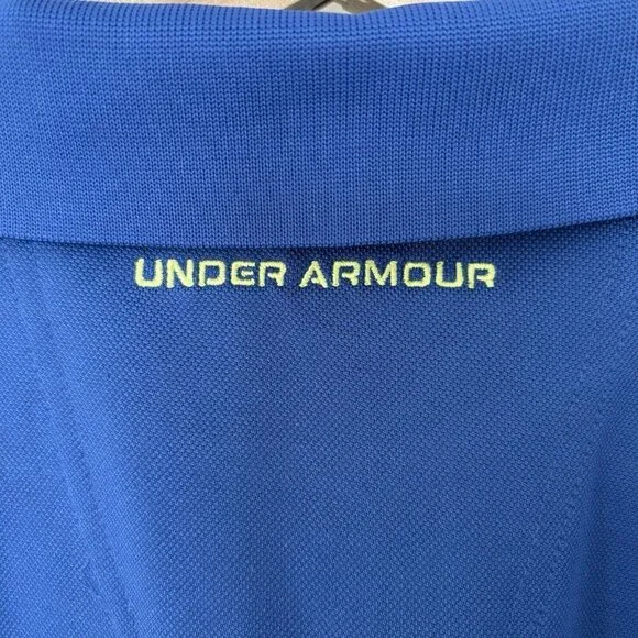 UNDER ARMOUR Loose Fit Short Sleeve Polo Size Large Royal Performance Golf - Picture 4 of 4